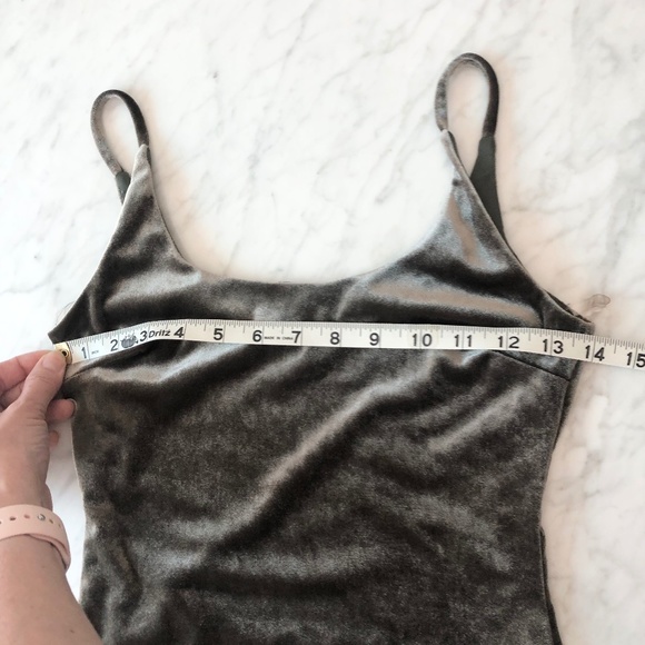 Meek Warm Gray Velvet Mini Dress - Size S - Picture 7 of 10